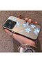 Realme C63 4G/C61 Compatible Acrylic Hard Back Panel with Silicone Edges Blue Flower Printed Phone Case - 3