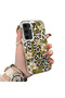 Samsung Galaxy S24 Fe Compatible Aesthetic Floral-Leopard Pattern Case Acrylic Hard Back Silicone Edge