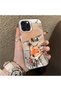 iPhone 15 Pro Compatible Cartoon Fox Nick Patterned Case Acrylic Hard Back Silicone Edge - 3