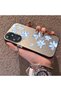 Oppo A60 Compatible Acrylic Hard Back Panel with Silicone Edges Blue Flower Printed Phone Case - 3