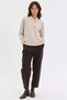 Women's Polo Collar Diamond Lace-Up Knitwear Sweater Beige - 6