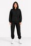 Women's Black Oversize Hoodie Jogger Set Relaxed Fit Hooded Sweatshirt Tracksuit Set - 2