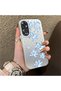 Oppo A60 Compatible Acrylic Hard Back Panel with Silicone Edges Blue Flower Printed Phone Case - 2