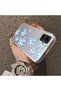 Samsung Galaxy A05 Compatible Acrylic Hard Back Panel Silicone Edged Blue Flower Printed Phone Case - 4