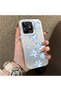 Realme Note 50 Compatible Acrylic Hard Back Panel with Silicone Edges and Blue Flower Print Phone Case - 2