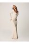 Rochie maxi, bej - L - 4