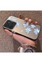 Xiaomi Poco C85 4g Compatible Acrylic Hard Back Panel with Silicone Edges Blue Flower Printed Phone Case - 3
