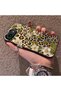 iPhone 16E Compatible Aesthetic Floral-Leopard Pattern Case Acrylic Hard Back Silicone Edge - 3