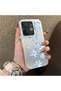 Vivo V60 Compatible Acrylic Hard Back Panel with Silicone Edges Blue Flower Printed Phone Case - 2