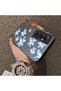 Realme C65 4g Compatible Acrylic Hard Back Panel with Silicone Edges Blue Flower Printed Phone Case - 4
