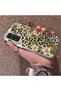 Samsung Galaxy A34 Compatible Aesthetic Floral-Leopard Pattern Case Acrylic Hard Back Silicone Edge - 3