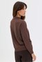 Women's Polo Collar Diamond Lace-Up Knitwear Sweater Brown - 3