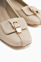 Jerry Genuine Leather Beige Short Heeled Women's Shoes - 5