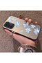 Samsung Galaxy A23 4G/5G Compatible Acrylic Hard Back Panel with Silicone Edges Blue Flower Printed Phone Case - 3