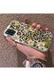Samsung Galaxy A12/M12 Compatible Aesthetic Flower-Leopard Pattern Case Acrylic Hard Back Silicone Edge - 3