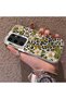 Samsung Galaxy S24 Ultra Compatible Aesthetic Floral-Leopard Pattern Case Acrylic Hard Back Silicone Edge - 3