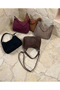 Elegant and Graceful Brown Double Strap Suede Nubuck Women's Hand and Shoulder Bag - 5