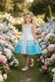 Girl's Beaded and Sequined Roba, Tulle Collar, Layered Ruffle Tulle Skirt, and Bow Detail Dress 3-7 Years Birthday, Special Occasion - 4