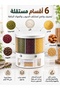 Cereal & Grain Dispenser, 360° Rotating, 6 Compartments, 10 kg Large Capacity, Airtight Moisture-Resistant Rice Storage Container, White - 6