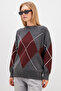 Baklava Patterned Oversize Sweater - 7