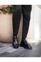 Italian Model Genuine Leather Handmade Black Open Leather Casual Shoes - 4