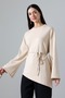 Women's Modal Belted Asymmetrical Long Sleeve Tunic - 7
