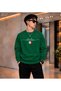 Men's Italia Italy Flag Calligraphy Printed Crew Neck Casual Regular Fit Sweatshirt