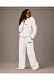 Unisex Women's and Men's Minimal Text Printed Oversize 3 Thread Hooded Sweatshirt and Baggy Sweatpants - 4