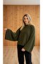 Women's Khaki Bat Sleeve Sweater - 2