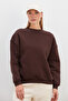 3 Yarn Basic Crew Neck Oversize Sweatshirt - 5