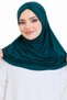 Women's One-Piece Ready-To-Wear Turban Crossed Self-Tied Viscose Headscarf Emerald - 3