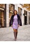 Belted Knitted Patterned Mini Knitwear Dress - 3