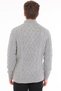 Gray Men's 80% Wool 20% Acrylic Hair Knit and Diamond Pattern Buttoned Stand Collar Knitwear Sweater Trist-5374 - 5