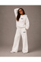 Unisex Women's and Men's Minimal Text Printed Oversize 3 Thread Hooded Sweatshirt and Baggy Sweatpants - 3