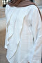 Women's Collared Leaf-Look Asymmetrical Cut Trousers Suit Ecru - 5
