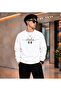 Men's Italia Italy Flag Calligraphy Printed Crew Neck Casual Regular Fit Sweatshirt