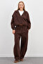 3 Thread Zipper Hooded Bat Sleeve Crop Sweatshirt - 2