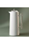 Lean Thermos, 1 Liter, Glass Inner Liner, Press-button, Transparent Handle - White