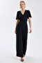 Cross V-Neck Cady Palazzo Jumpsuit - 3
