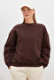 3 Yarn Basic Crew Neck Oversize Sweatshirt - 2