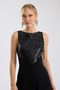 Sequin Detailed Scuba Crepe Palazzo Jumpsuit - 4