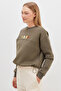 3 Thread Teddy Bear Embroidered Oversize Sweatshirt with Stopper - 7