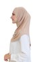 Women's One-Piece Ready-Made Turban Crossed Self-Tied Viscose Headscarf Dark Mink - 4