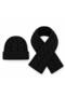 Men's Wool Scarf Beanie Set, 2-Piece Winter Wool Hair Knit Patterned Beanie and Scarf Set, Gift for Men - 2