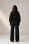 Women's Black Double Zipper Long Sleeve Top High Waist Wide Leg Pants Bottom Top Knitwear Set - 5