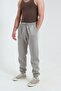 Men's 3 Thread Threaded Jogger Pants with Elastic Cuffs, Lace-Up Waist, Double Pockets, Stone Color Sweatpants