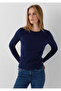 Long Sleeved Knitwear Dark Navy Blue - 2