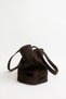 Bag 2633 - Real Leather Shopper Bitter Brown Suede Women's Bag - 2