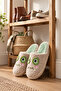 Women's Cute Face Design, Boucle, Plush House Slippers - 7