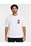 White Oversize Red Sun Samurai Printed Men's T-Shirt - 3